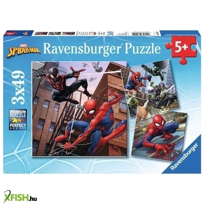ravensburger puzzle 3x49 db - védelmező pókember