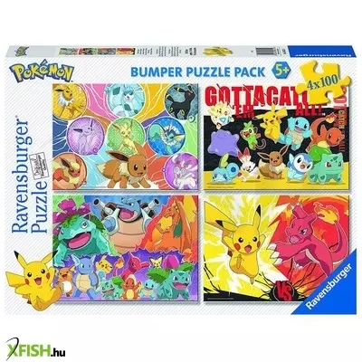 Ravensburger puzzle 4x100 db - pokemon