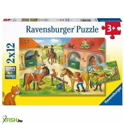 Ravensburger puzzle 2x12 db - nyaralás a lófarmon