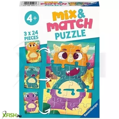 Ravensburger puzzle 3x24 db - kedves dínók