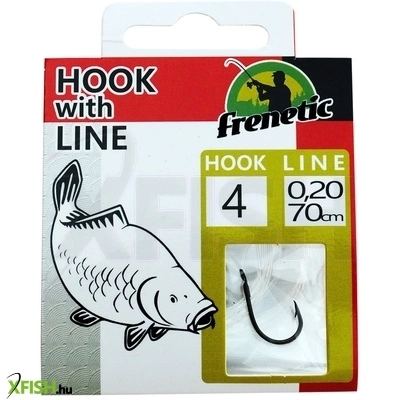 Frenetic Előkötött Pontyozó Horog 70 cm 6-os 10 db/csomag