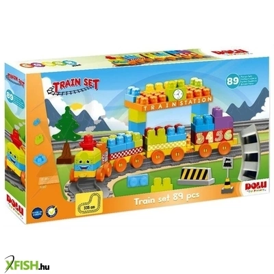 Dolu vonat építőjáték 89 darabos készlet