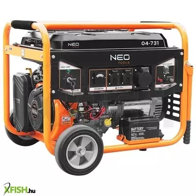 Neotools áramfejlesztő, generátor, 6-6.5kw, 4 ütemű benzinmotorral