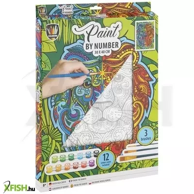 Grafix fess számok szerint, 30x40 cm, oroszlán, 12 festékkel