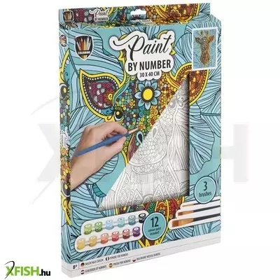 grafix fess számok szerint, 30x40 cm, zsiráf, 12 festékkel