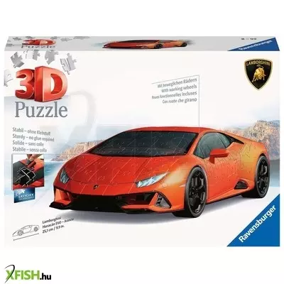 Ravensburger puzzle 3d 108 db - lamborghini huracan narancs