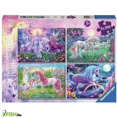 Ravensburger puzzle 4x100 - unikornisok
