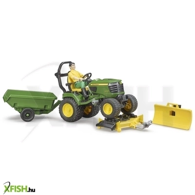 Bruder bworld john deere fűnyíró traktor pótkocsival és kertésszel