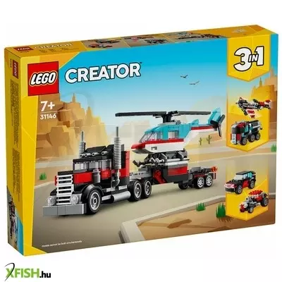 Lego creator 31146 platós teherautó és helikopter