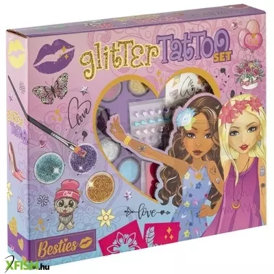 Grafix csillogó tetováló szett 5 színnel és sablonokkal