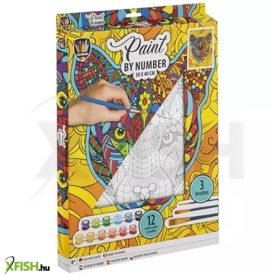 Grafix fess számok szerint, 30x40 cm, tigris, 12 festék
