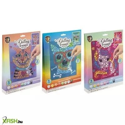 Grafix pöttyözz számok szerint, 20x25 cm, 8 festék, 4 szerszám, 3 féle