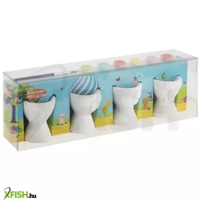 Grafix húsvéti tojástartó festő szett, 4 db, 6 festékkel