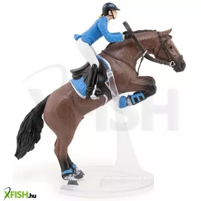 Papo játékosan ugráló ló női zsokéval