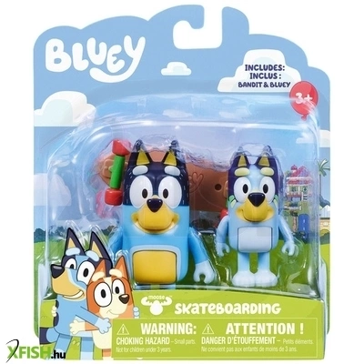 Moose bluey figura dupla csomag gördeszkások