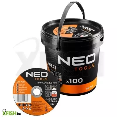 Neotools vágókorong, fémhez, 125x1x22,2mm, 41a 60 S bf inox, 100db/cs