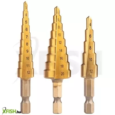 Neotools lépcsős fúrókészlet, 3db-os, hss-titán, 3-20mm, hatszög szárral