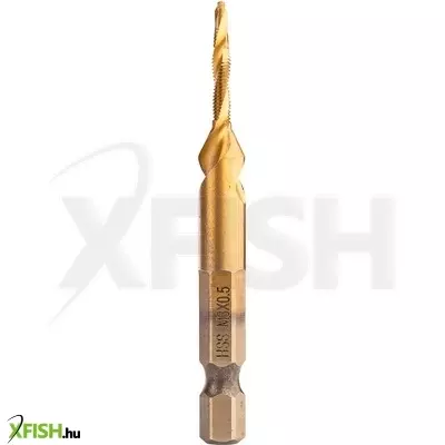 neotools gépi menetfúró, 2az1ben előfúró éllel, hss-titán, m3x0,5mm, hatszög szárral