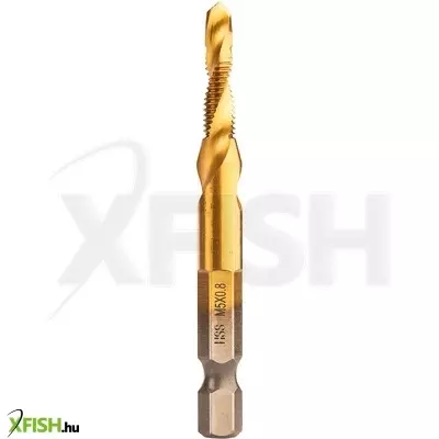 Neotools gépi menetfúró, 2az1ben előfúró éllel, hss-titán, m5x0,8mm, hatszög szárral