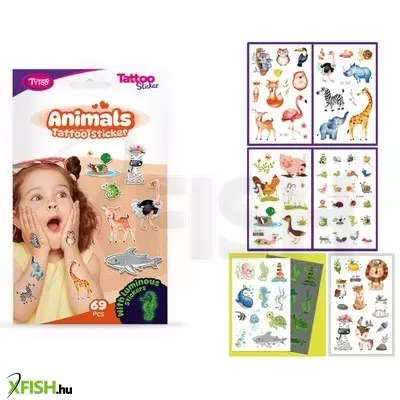 tytoo állatos tetoválás matrica szett