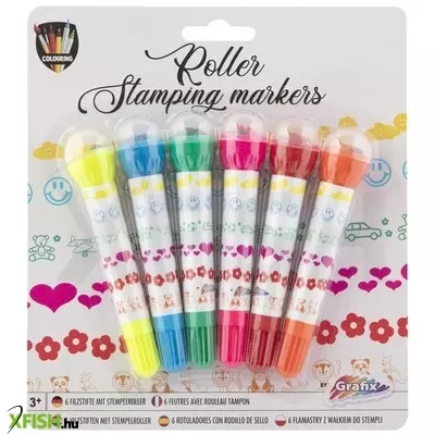 Grafix filctoll nyomdarollerrel, 6 db /csomag