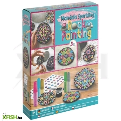 grafix mandala kavicsfestő 3 kaviccsal és 5 csillogó festékkel