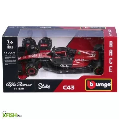 Bburago 1 /43 f1 versenyautó - alfa romeo stake c43 #77 (valtteri bottas)