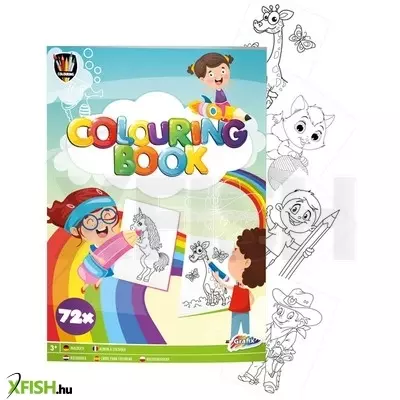 grafix állat formájú kifestőkönyv 4 db filctollal, a4, 20 oldal