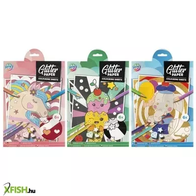 Grafix csillogós kifestő, a4, 6 lap, 3 féle