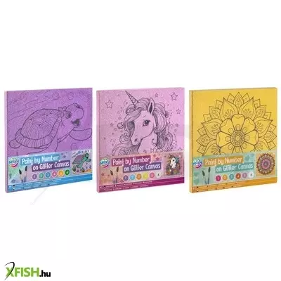 Grafix fess számok szerint csillogós vásznon, 25x25 cm