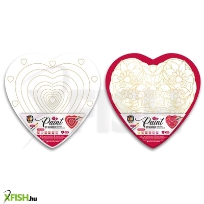 Grafix fess számok szerint szív alakú vásznon, 29x29 cm