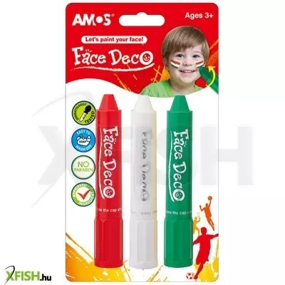 Amos arcfesték piros-fehér-zöld színben