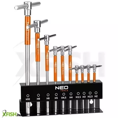 Neotools imbuszkulcs készlet, t-fogantyús, 2-10mm, 10db-os