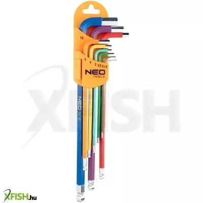 Neotools imbuszkulcs készlet 9db hosszú 1.5-10mm, színes