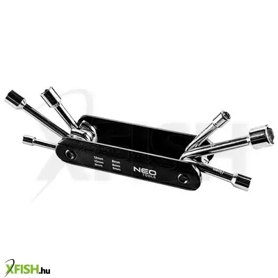 Neotools dugókulcskészlet, összecsukható, 5, 6, 8, 9, 10, 12mm, 6 részes