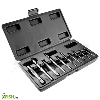 Neotools törtcsavar-kihajtó készlet, négyszög vég, vezetőfúrókkal, 10db, 2-14mm (m3-m18)