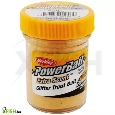 Berkley PowerBait Glitter Trout Bait Pisztráng csali paszta Yellow Jar 1.80