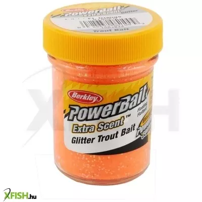 Berkley PowerBait Glitter Trout Bait Pisztráng csali paszta Fluorescent Orange Jar 3.39