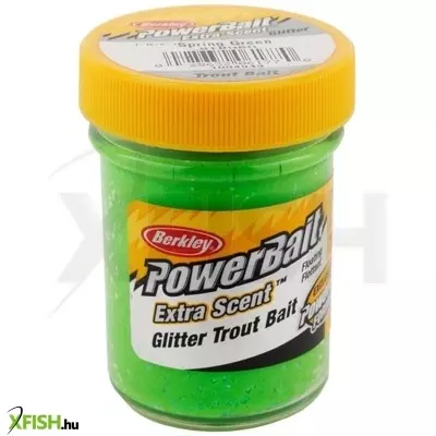 Berkley PowerBait Glitter Trout Bait Pisztráng csali paszta Spring Green Jar 1.80