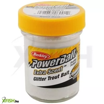 Berkley PowerBait Glitter Trout Bait Pisztráng csali paszta White Jar 3.80