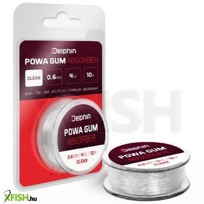 Delphin Powa Gum Absorber Transzparens Feeder Erőgumi 0.8mm 6kg 8m