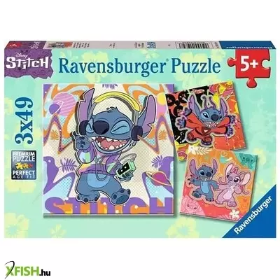 Ravensburger puzzle 3x49 db - stitch