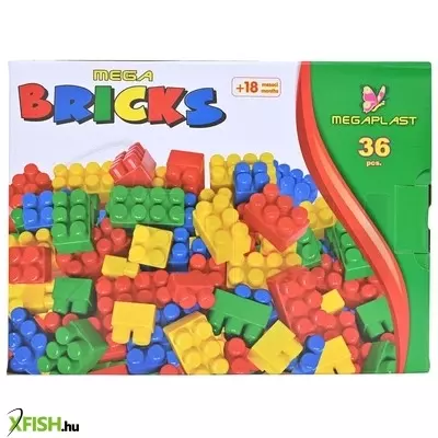 Megaplast építő kocka 4 színű 36db-os