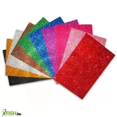Csillámos 10 darabos dekorgumi lapok
