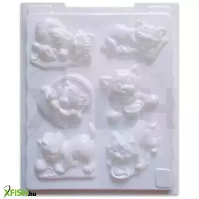 Gipsz öntőforma cicás mintával