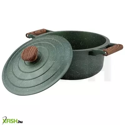 Szász nava 10-255-031 ωmega tapadásmentes öntött alumínium lábas fedővel, kőbevonattal, 24 cm