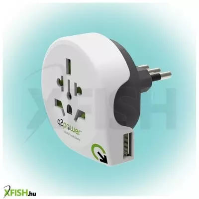 Q2power 1.100190 utazóadapter, world to italy usb, indulási ország aus/china, it, uk, ch, brazil, usa, euro, célország it, USB port