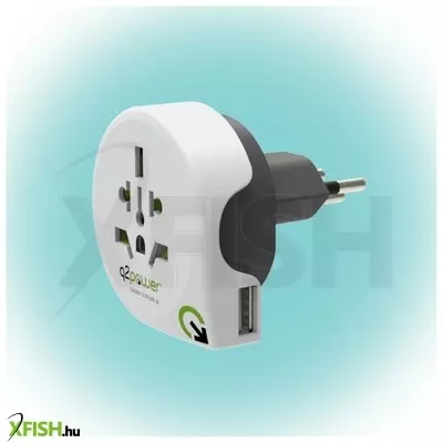 Q2power 1.100210 utazóadapter, world to switzerland usb, indulási ország aus/china, it, uk, ch, brazil, usa, euro, célország ch, USB port