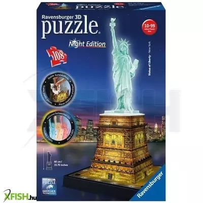 Ravensburger szabadság-szobor 108 darabos puzzle fénnyel