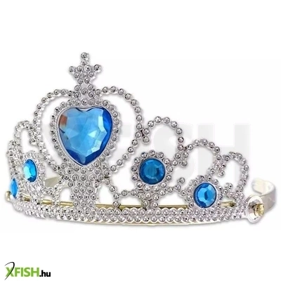 Ezüst tiara kék kövekkel